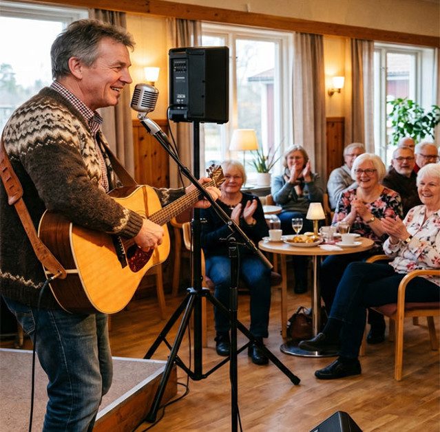 Olle Glaad underhåller Trubaduren