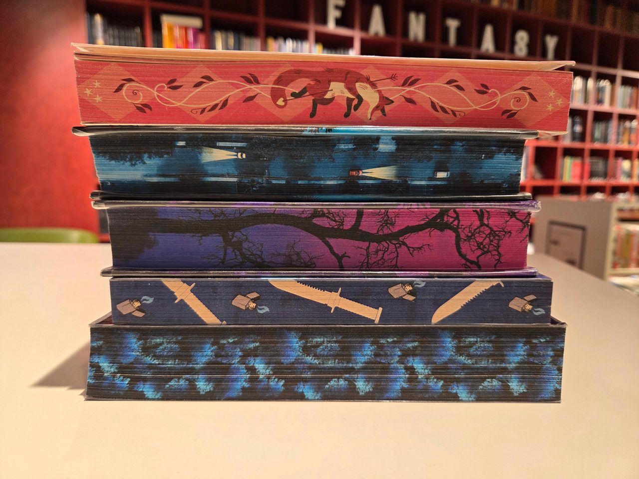 Workshop sprayed book edges