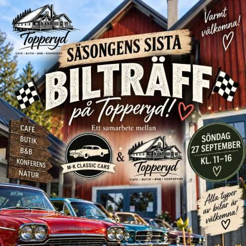 Bilträff på Topperyd på söndag