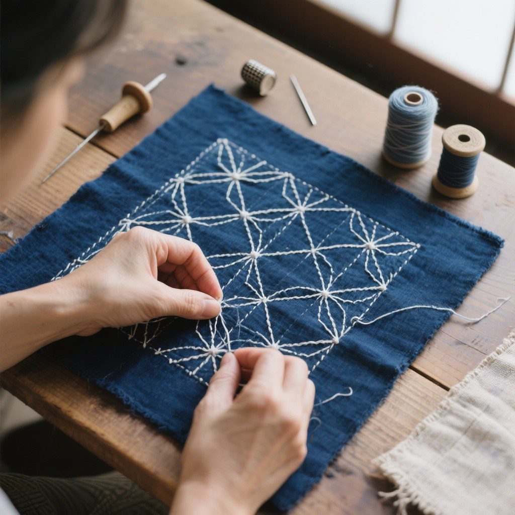 Sashiko och Boro, japansk broderiteknik